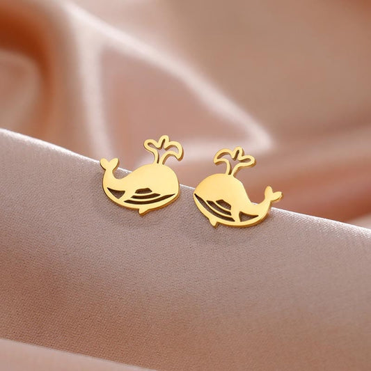 Golden Whale Earrings