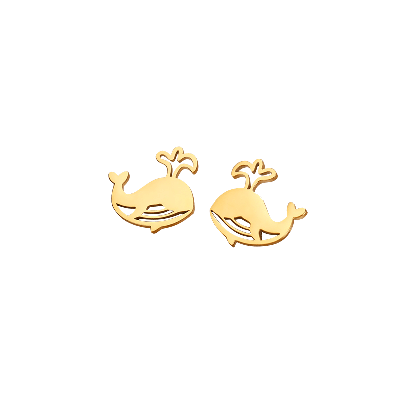 Golden Whale Earrings