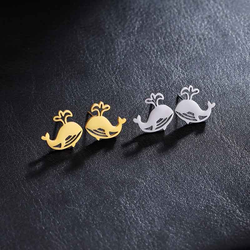 Golden Whale Earrings