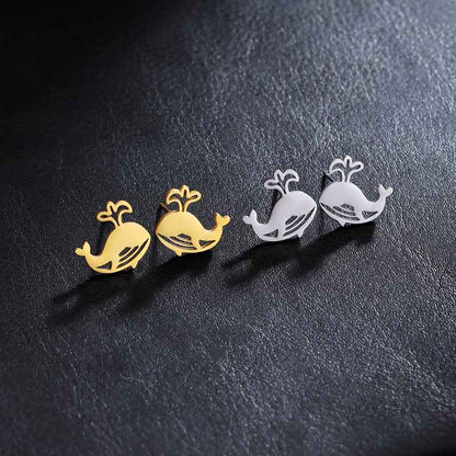 Golden Whale Earrings