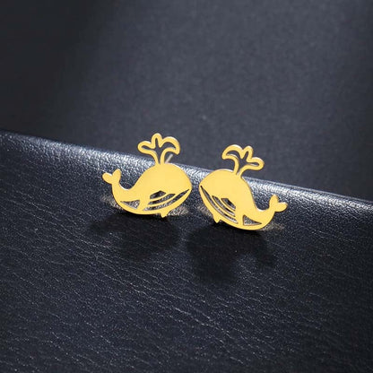 Golden Whale Earrings