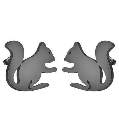 Black Squirrel Earrings