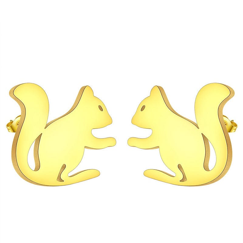 Golden Squirrel Earrings