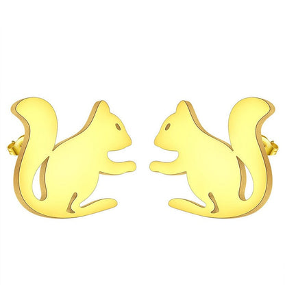 Golden Squirrel Earrings