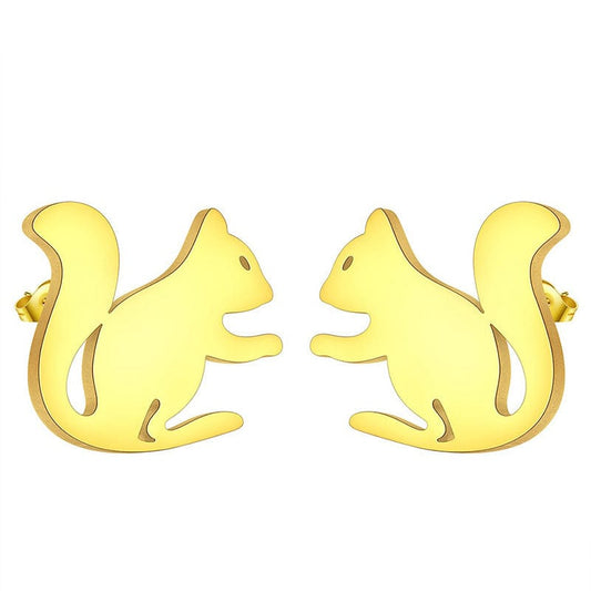 Golden Squirrel Earrings