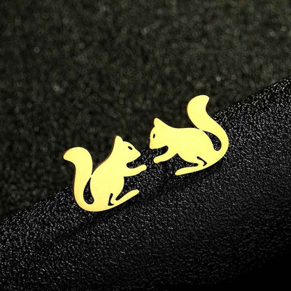 Golden Squirrel Earrings