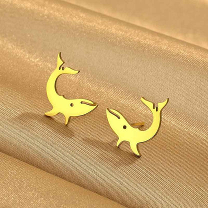 Golden Shark Earrings