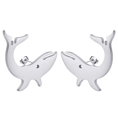 Steel Color Shark Earrings