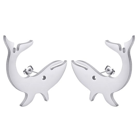 Steel Color Shark Earrings
