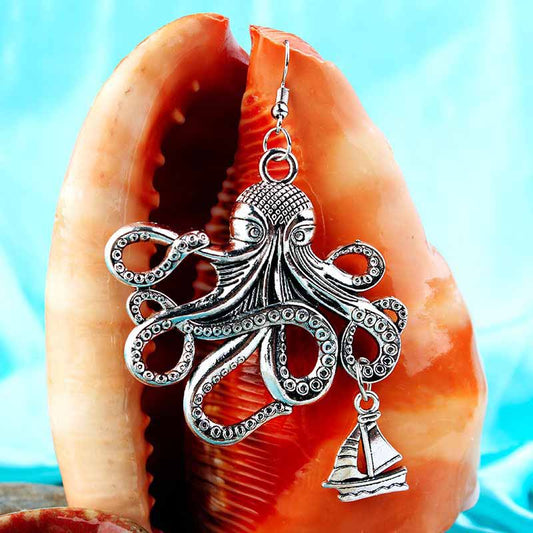 Metallic Octopus Earrings