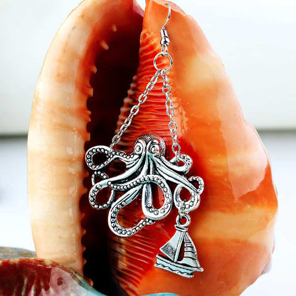 Metallic Octopus Earrings