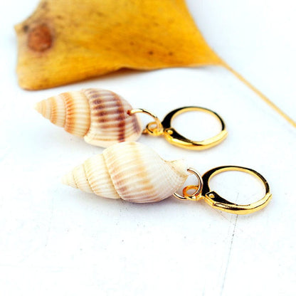 Brown Spiral Shell Earrings
