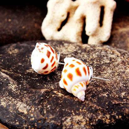 Sliver Flower Conch Earrings
