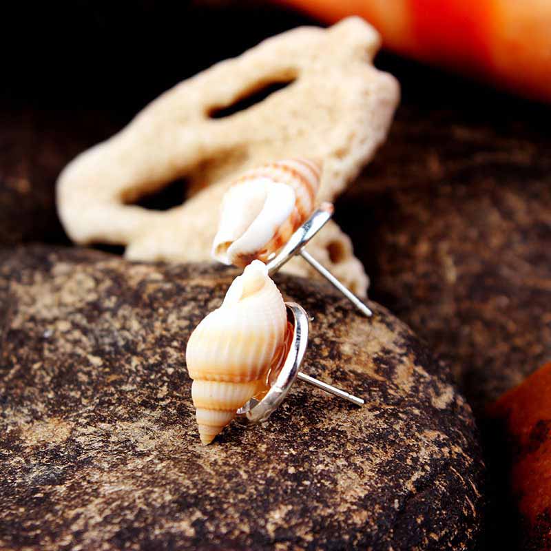 Sliver Little Pointed Conch Earrings