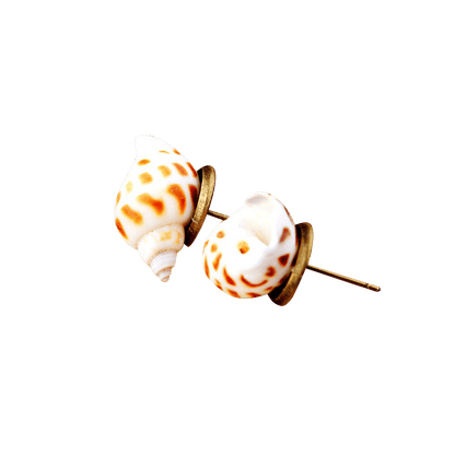 Copper Little Flower Conch Earrings