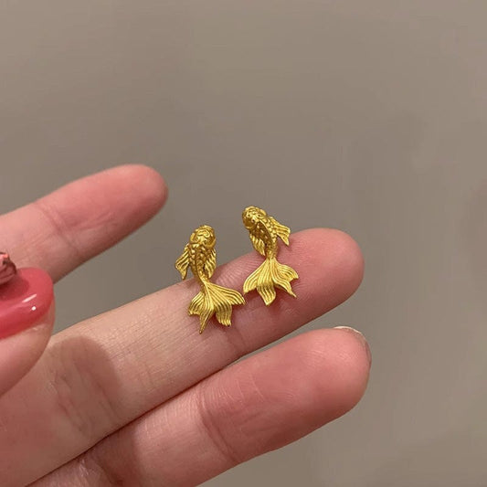 Golden Little Goldefish Earrings
