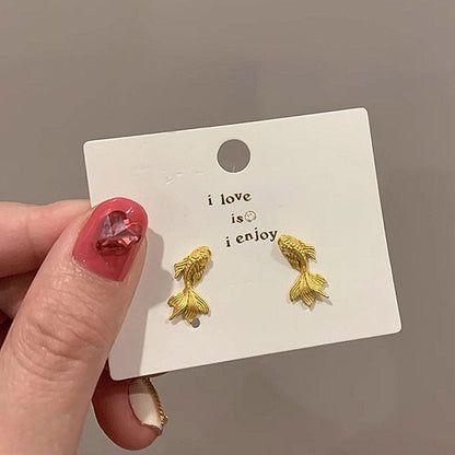 Golden Little Goldefish Earrings