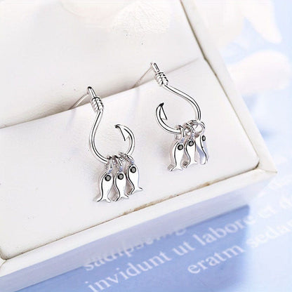 Silver Little Fishhook Earrings