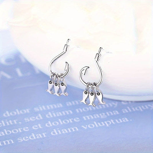 Silver Little Fishhook Earrings