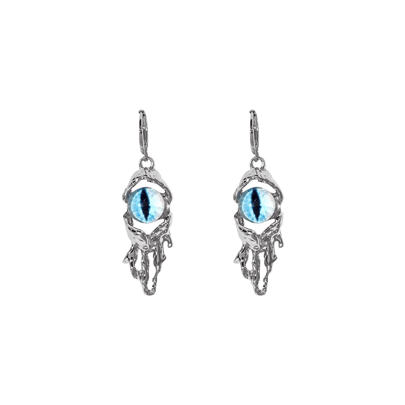 Silver Evil Eye Earrings