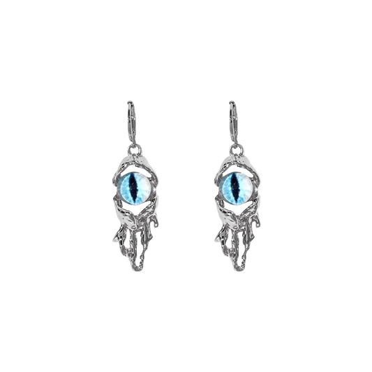 Silver Evil Eye Earrings