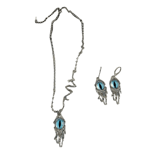 Silver Evil Eye Jewelry Set