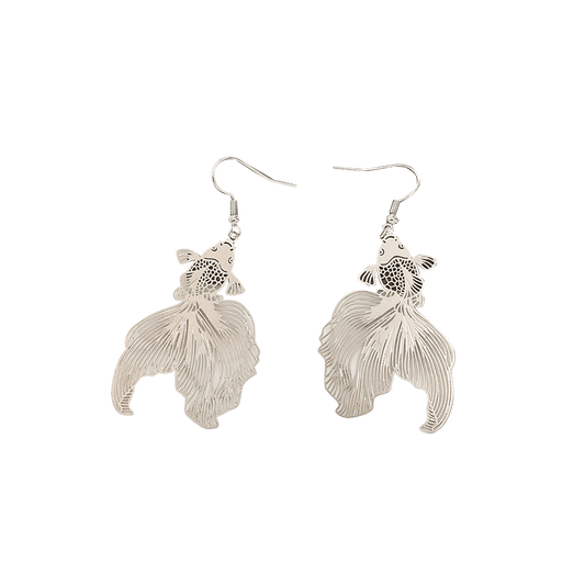 Silver Long Tailed Koi Earrings