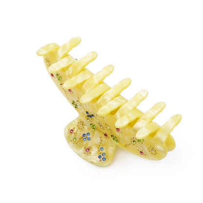 French Diamond Premium Hair Claw Shark Clip In Yellow