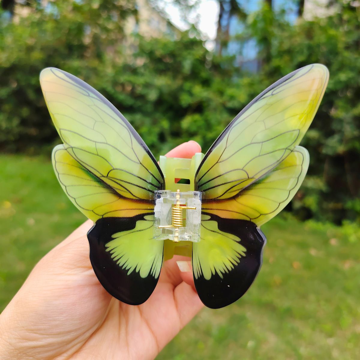 Large Light Green Swallowtail Butterfly Hair Claw