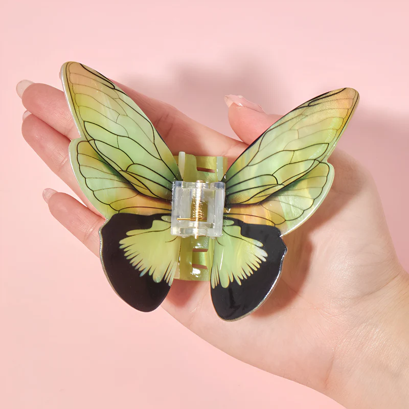 Large Light Green Swallowtail Butterfly Hair Claw