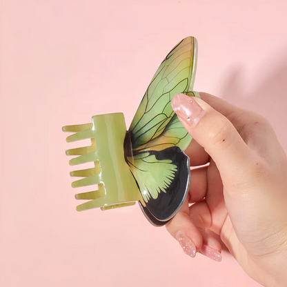 Large Light Green Swallowtail Butterfly Hair Claw