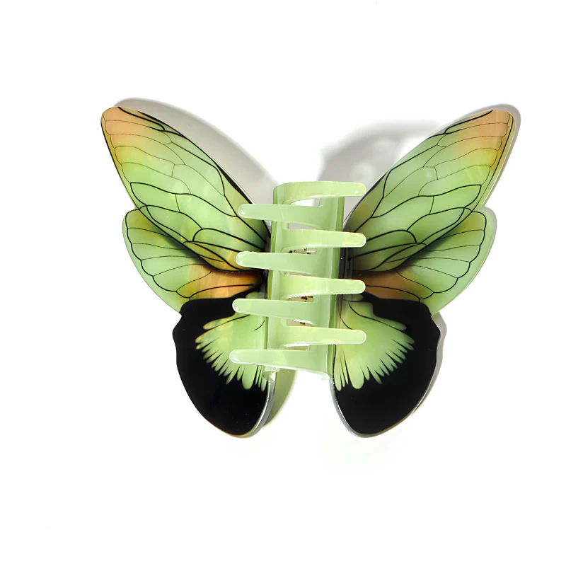 Large Light Green Swallowtail Butterfly Hair Claw