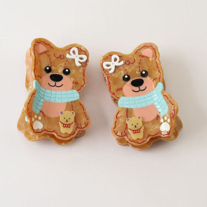Large Brown Bear Hair Claw Clips