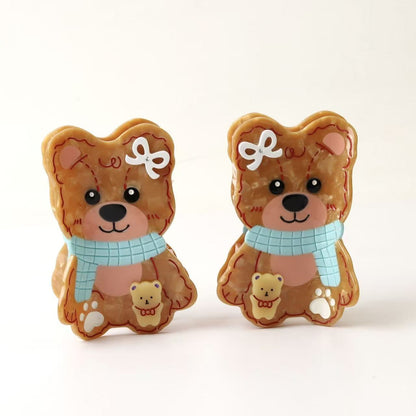 Large Brown Bear Hair Claw Clips