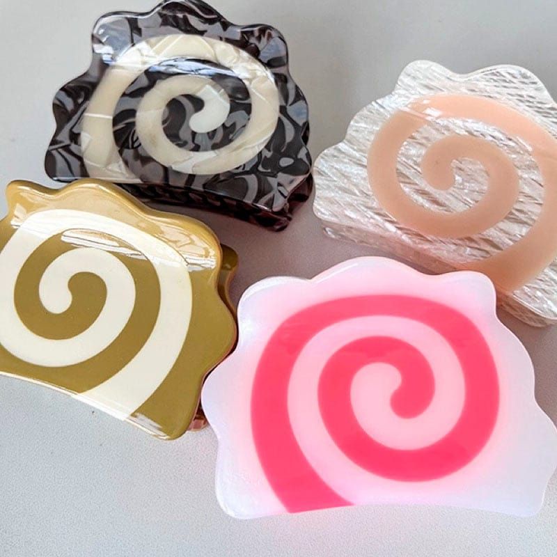 Medium Mustard Green Narutomaki Hair Claw丨Lemonschunks