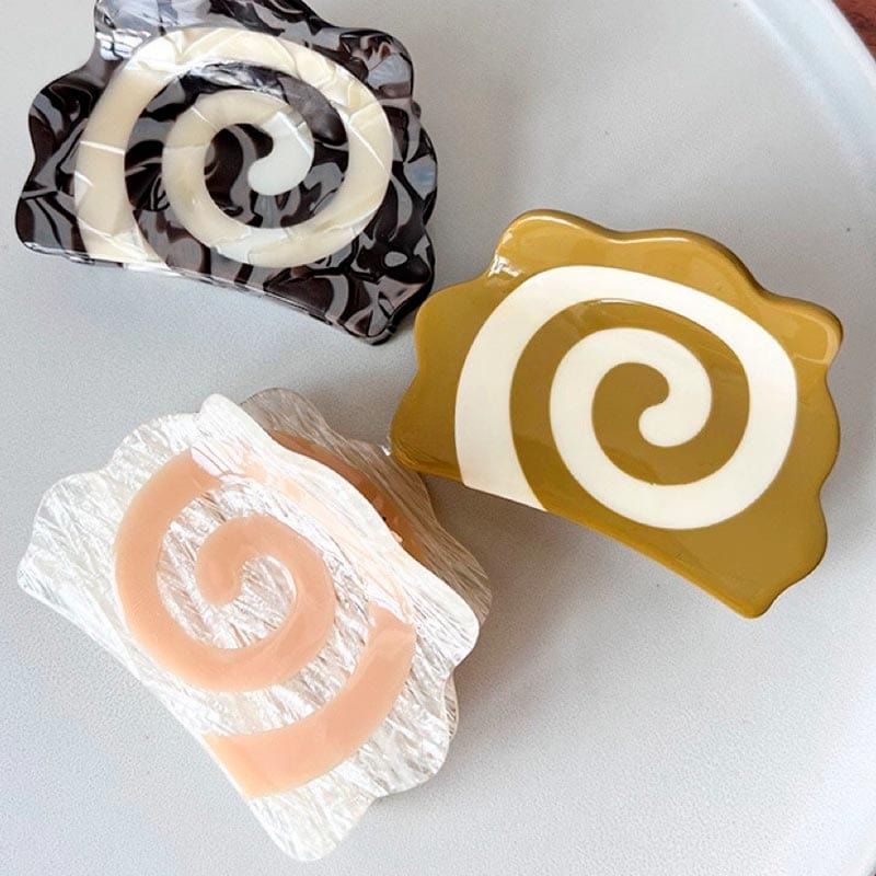 Medium Mustard Green Narutomaki Hair Claw丨Lemonschunks