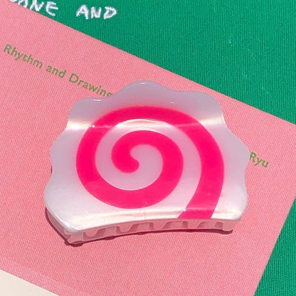 Medium Pink Narutomaki Hair Claw