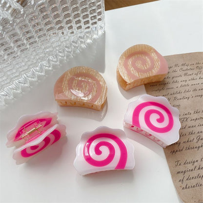 Medium Pink Narutomaki Hair Claw