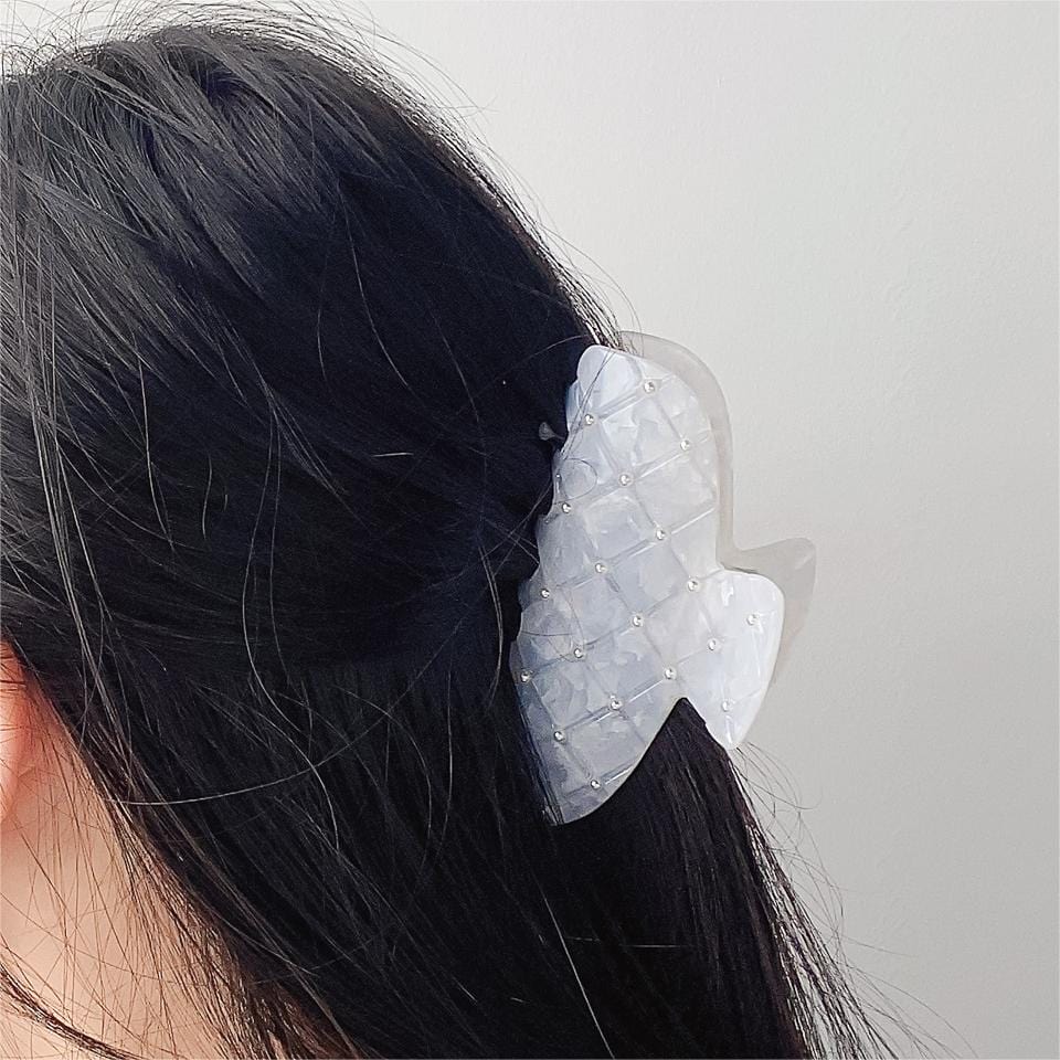 French Vintage Pearl Acetate Clips In White