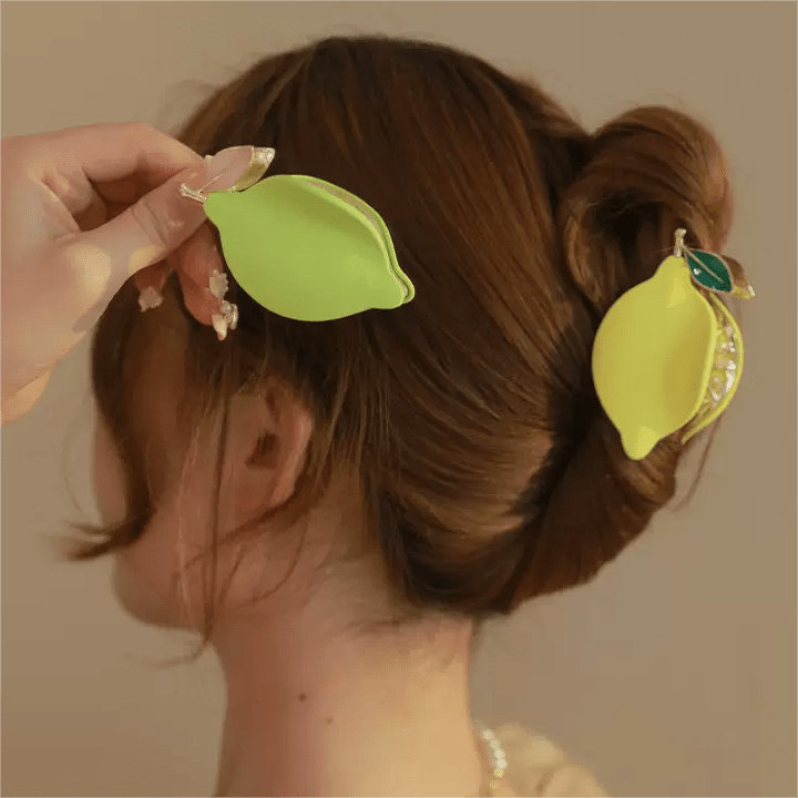 Summer Lemon Temperament Metal Hair Claw In Yellow
