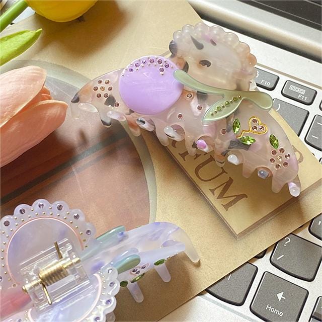 New Lilac Purple Diamond Hair Claw