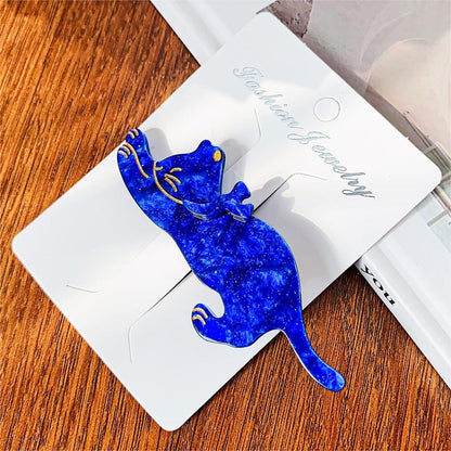 Caline Blue Cat Acetate Hair Clip Duckbill Clip