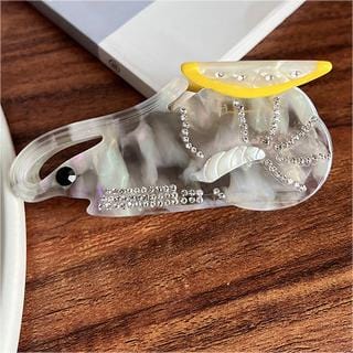 Diamond Lemon Shrimp Acetate Hair Claw In Grey丨Lemonschunks