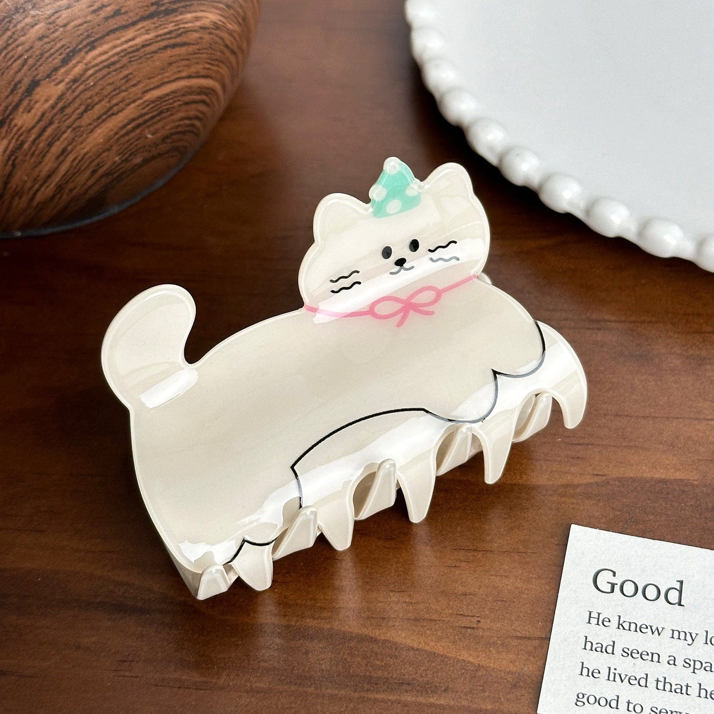 Medium  Cat In Top Hat Hair Claw