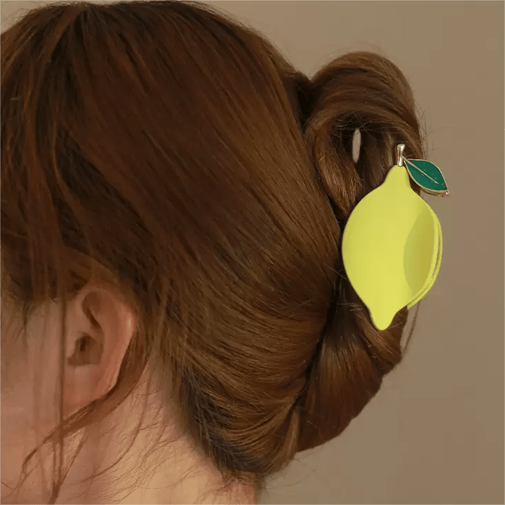 Summer Lemon Temperament Metal Hair Claw In Yellow