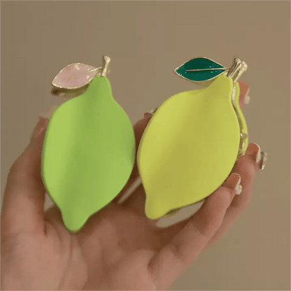 Summer Lemon Temperament Metal Hair Claw In Yellow