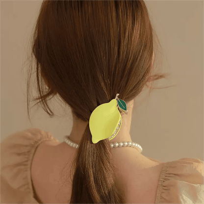 Summer Lemon Temperament Metal Hair Claw In Yellow