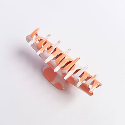 Orange Leopard Print Textured Acetate Hair Claw