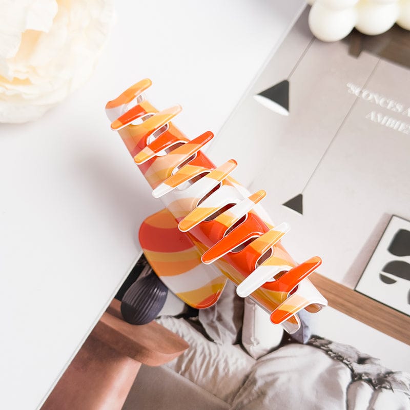 Orange & Yellow Textured Acetate Hair Claw