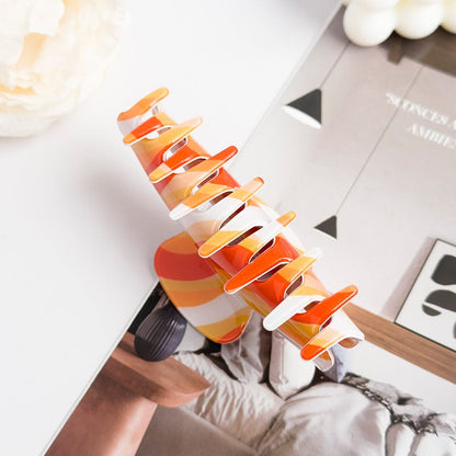 Orange & Yellow Textured Acetate Hair Claw